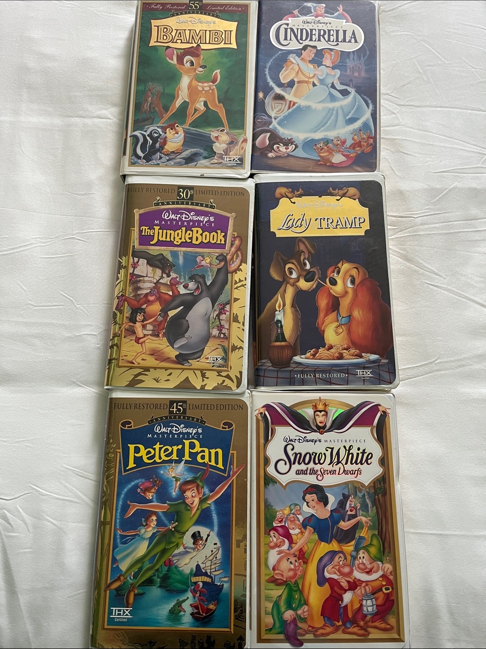 6 Disney VHS tapes